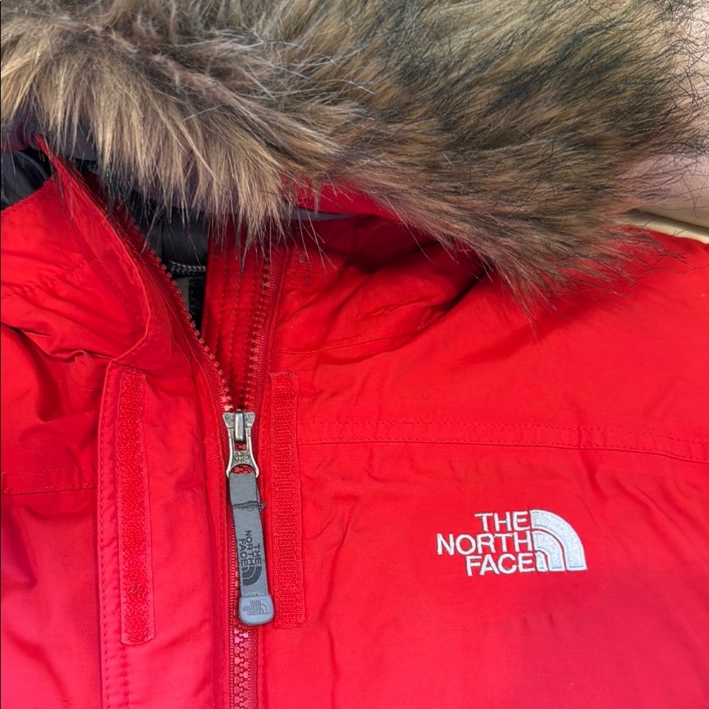 The North Face Girl’s Red Hooded Jacket - Picture 6 of 8